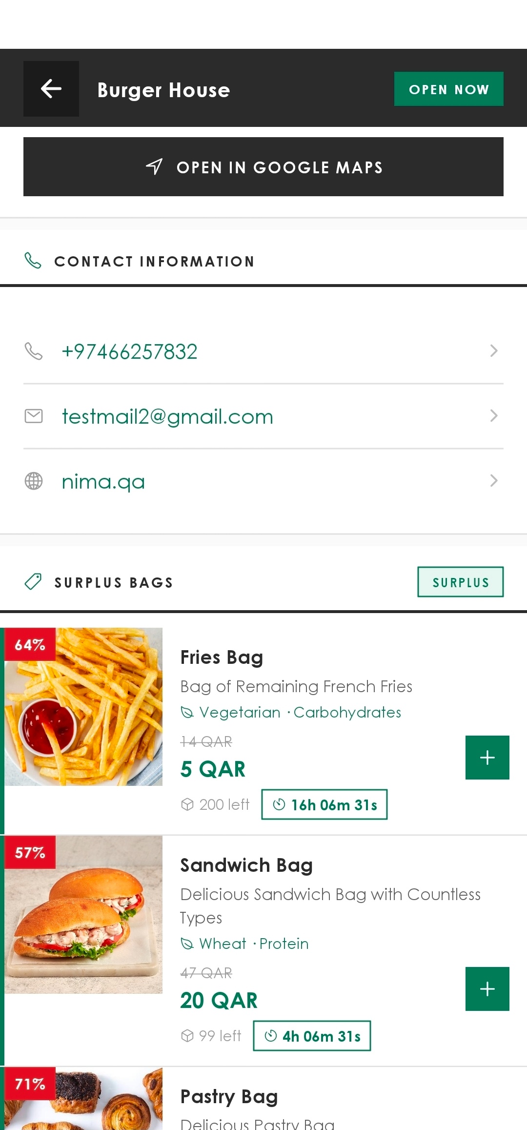 Ni'ma restaurant deals screen